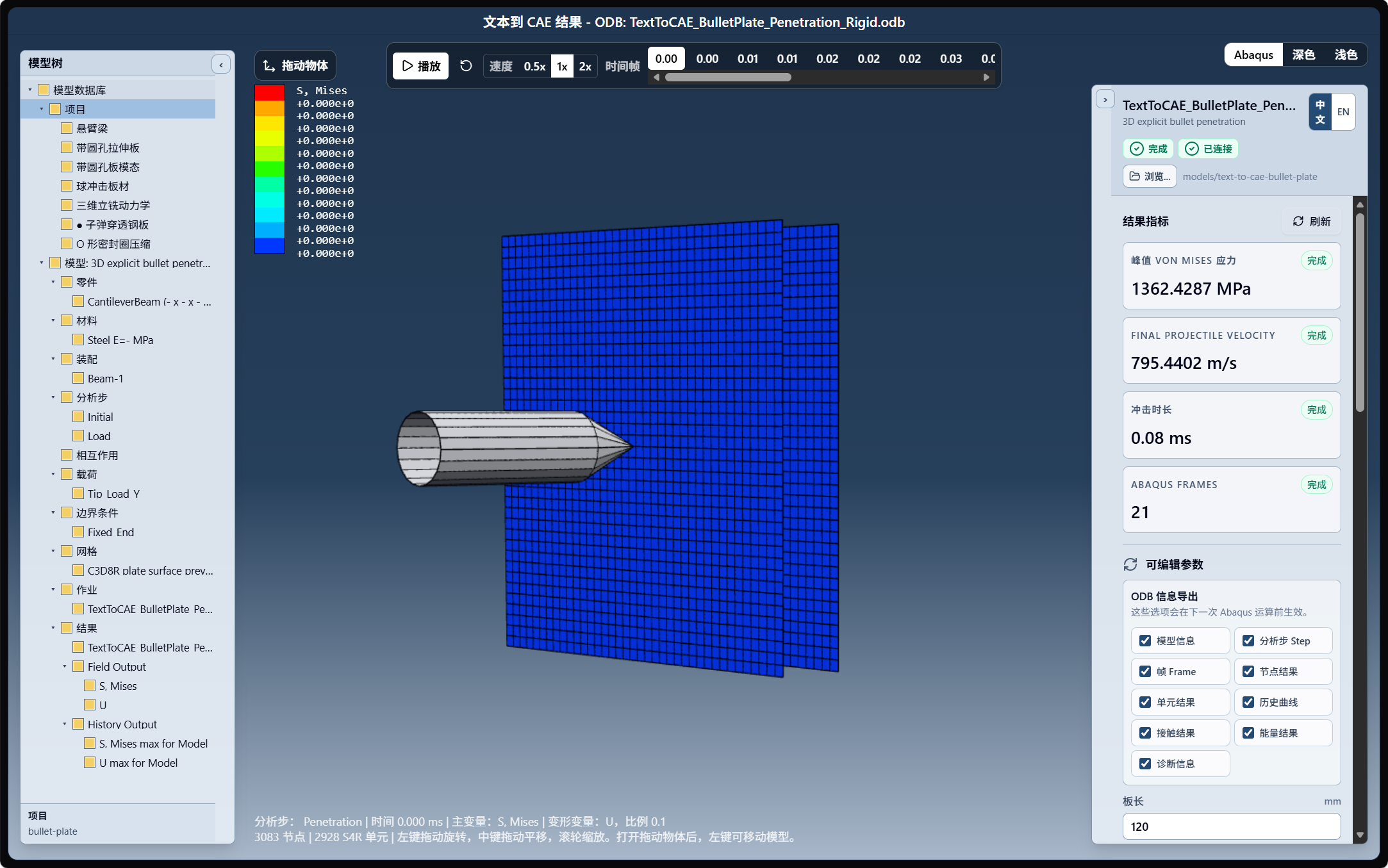Abaqus 仿真结果示例
